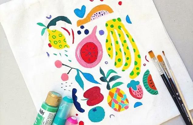 Painted Tote Bag
