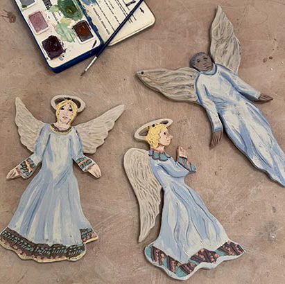 Angels made out of clay