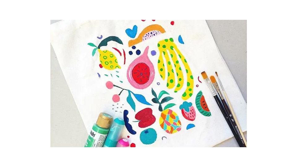 Painted Tote Bag