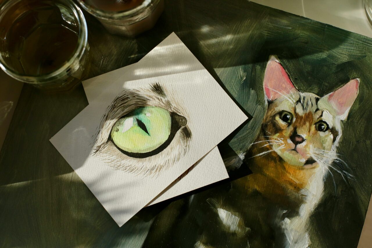 Painting of a cat