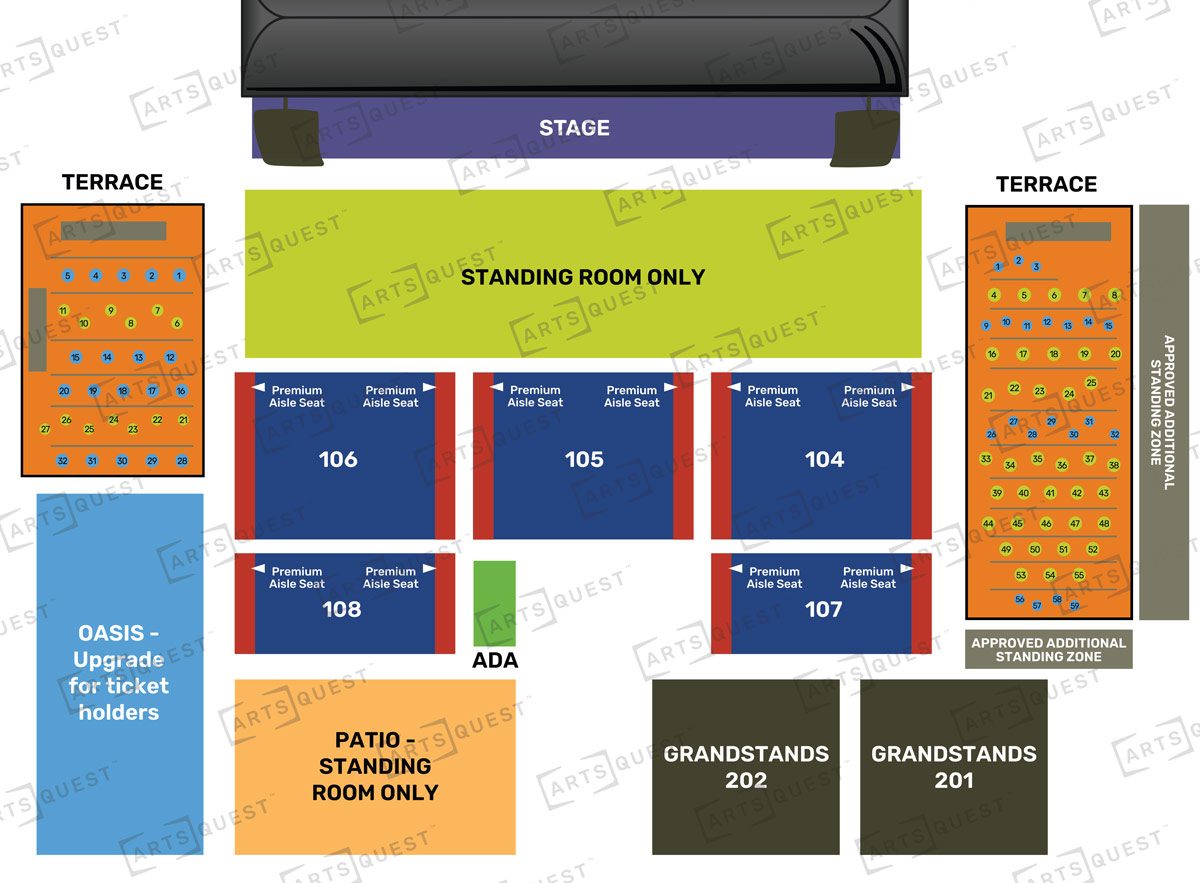 2026 Wind Creek Steel Stage Seating Chart with SRO