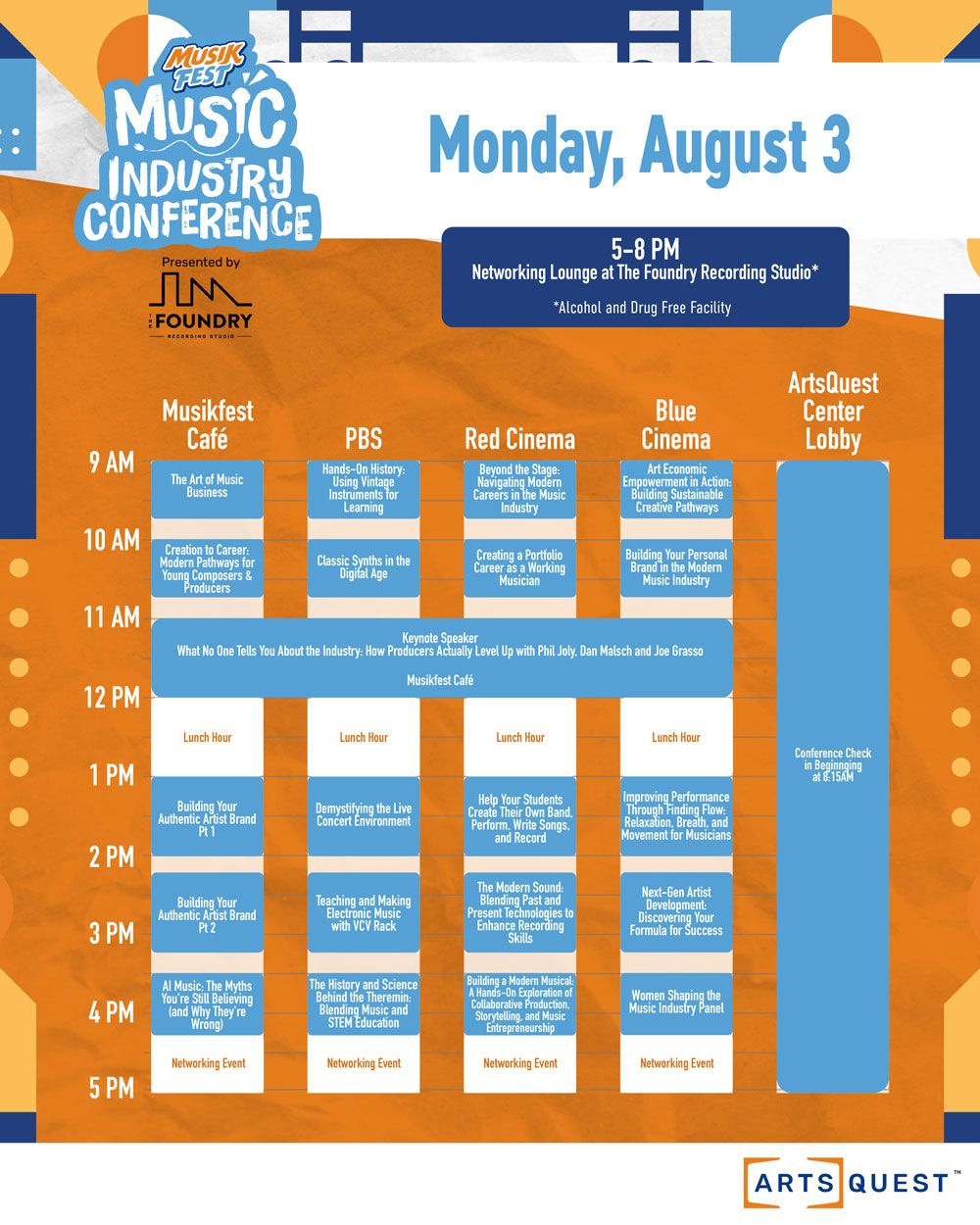 Graphic Monday, August 3 Schedule Click to download PDF