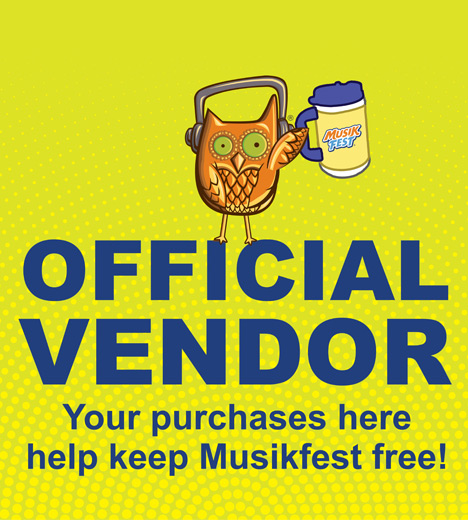Official Vendor Your purchases here help keep Musikfest free!